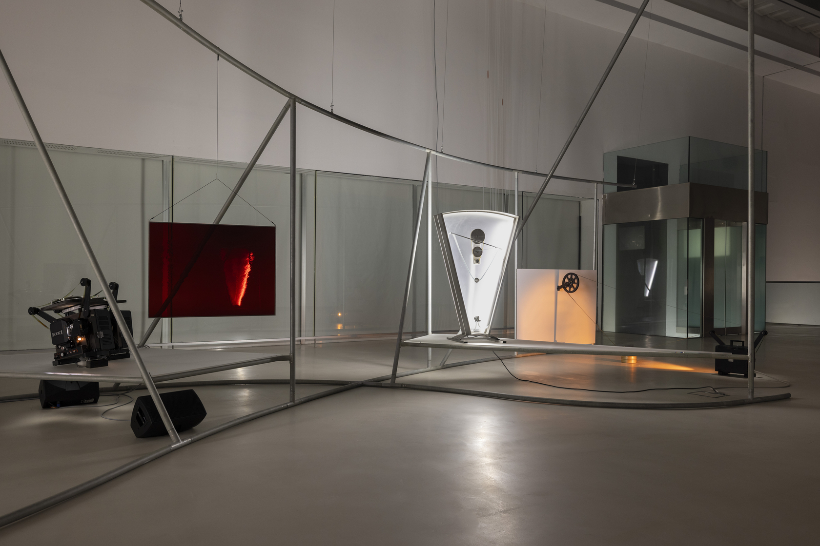 Exhibition view: Rosa Barba, Frame Time Open, MAXXI, Rome. Photo @ Andrea Rossetti