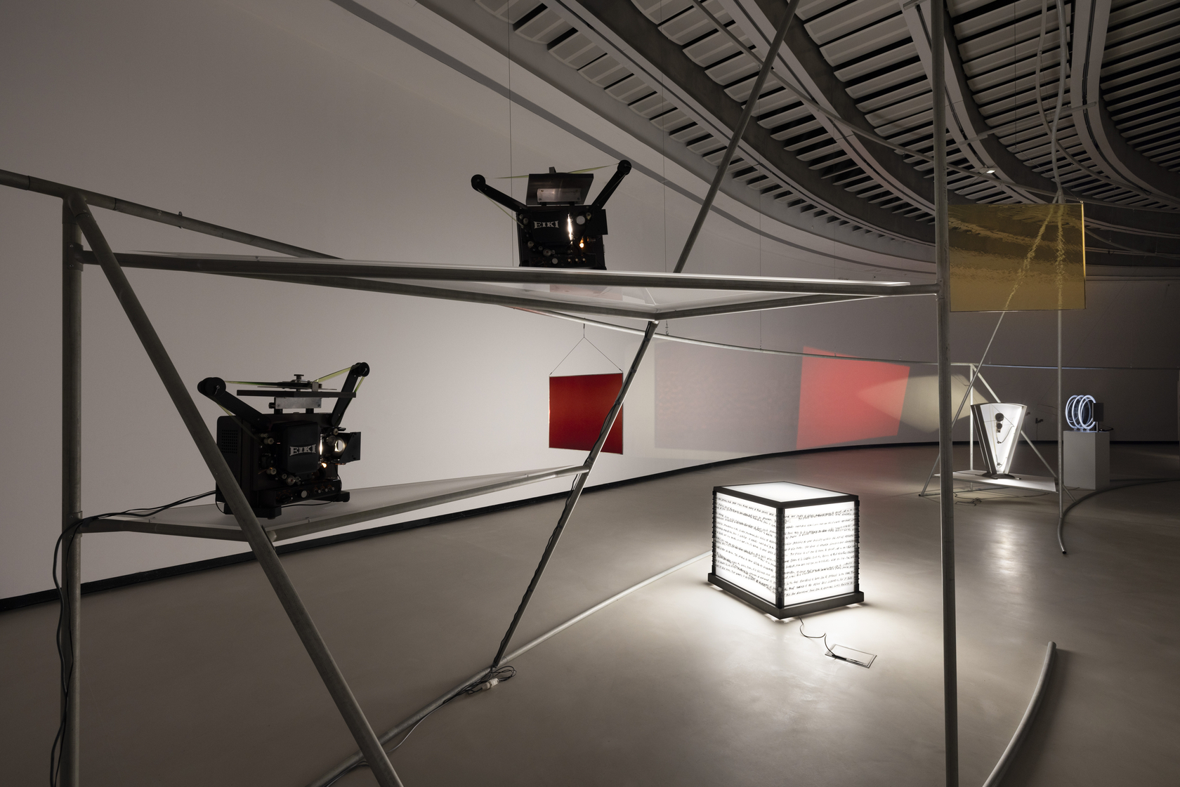 Exhibition view: Rosa Barba, Frame Time Open, MAXXI, Rome. Photo @ Andrea Rossetti