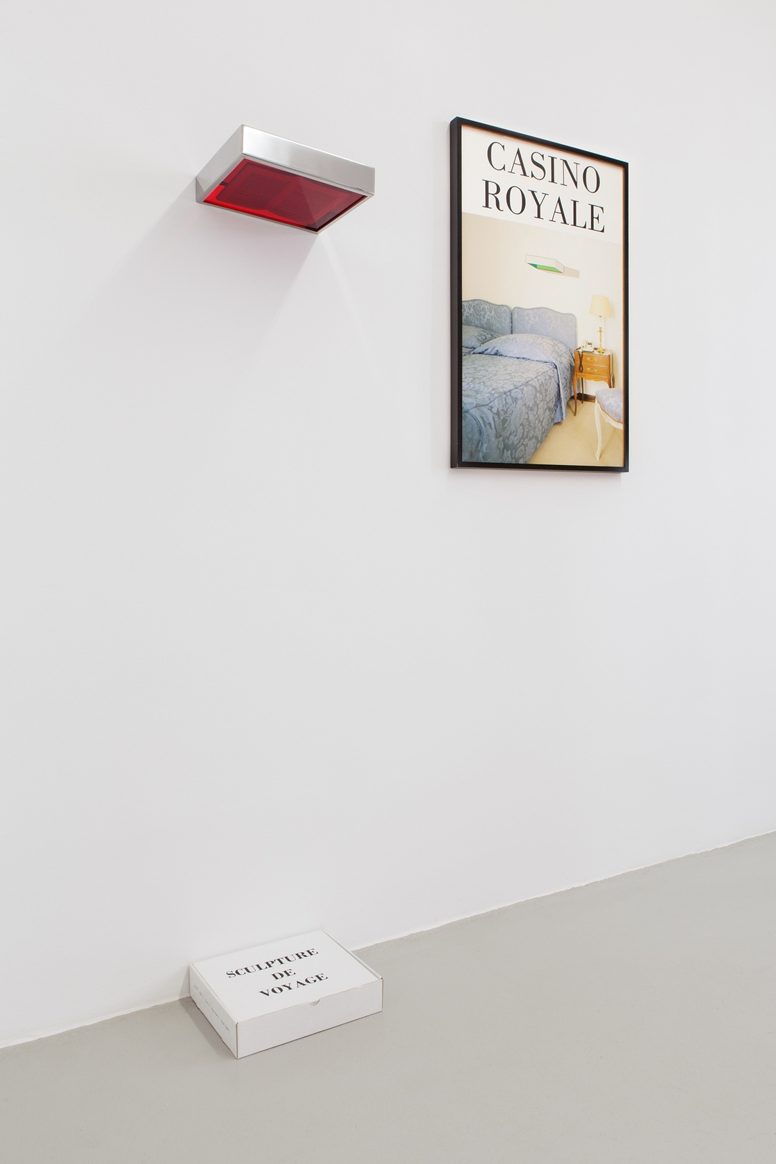 Rodney Graham Casino Royale (Sculpture de Voyage), 1990 Plexiglas and chromium plated steel mural display case, paperback book (Casino Royale),...