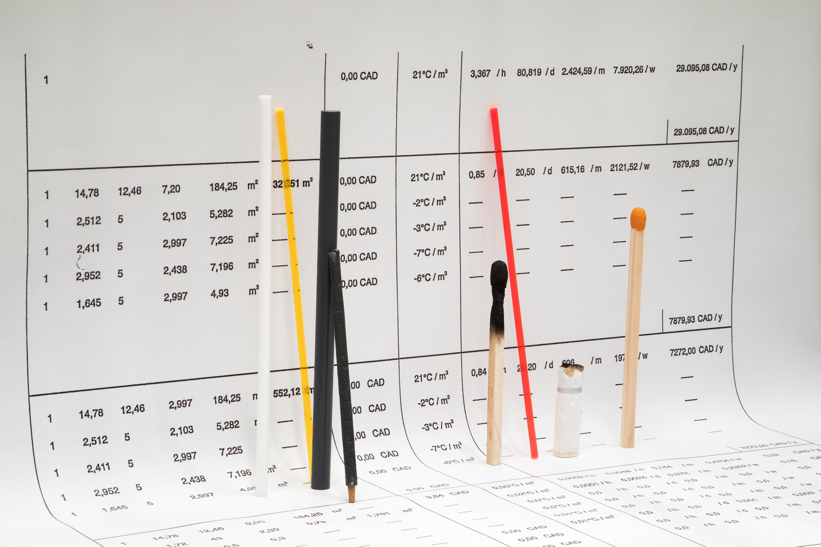 thermal optimization (with error bars), 2018 (detail) Paper, PVC, wood, mixed media Photo © Jimmy Limit