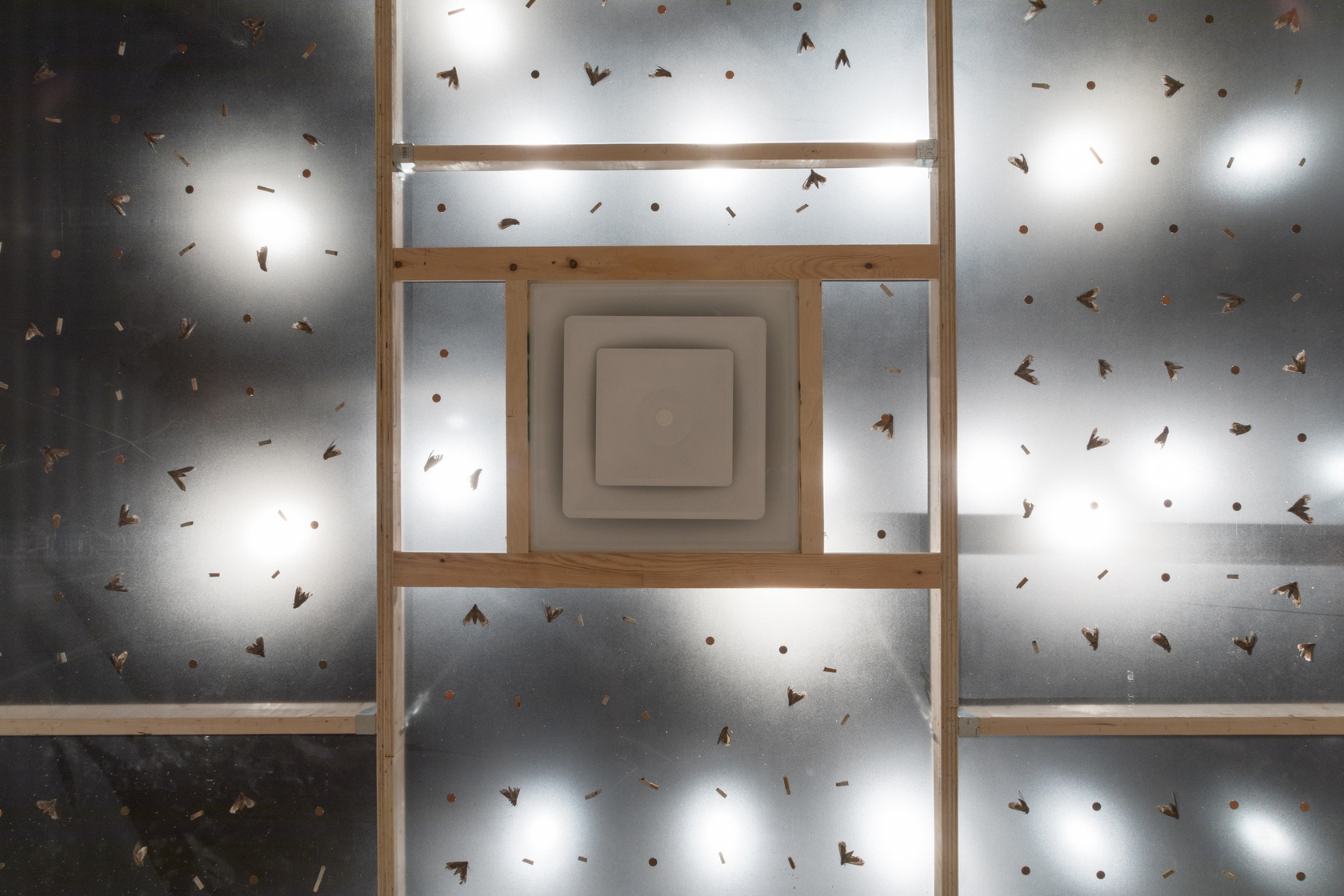 thermal optimization (spending static to save gas), 2018, (detail) Dropped ceiling, ductwork Photo © Jimmy Limit