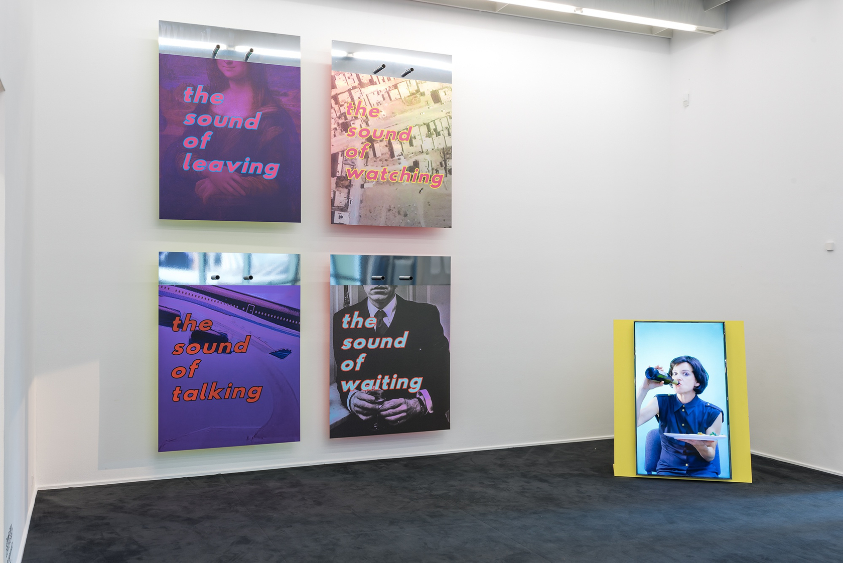 CENTER SHIFT #1: I start again, 2019 5-channel video and site-specific installation with UV Prints, printed curtain, carpet, 3D car-wrapping...