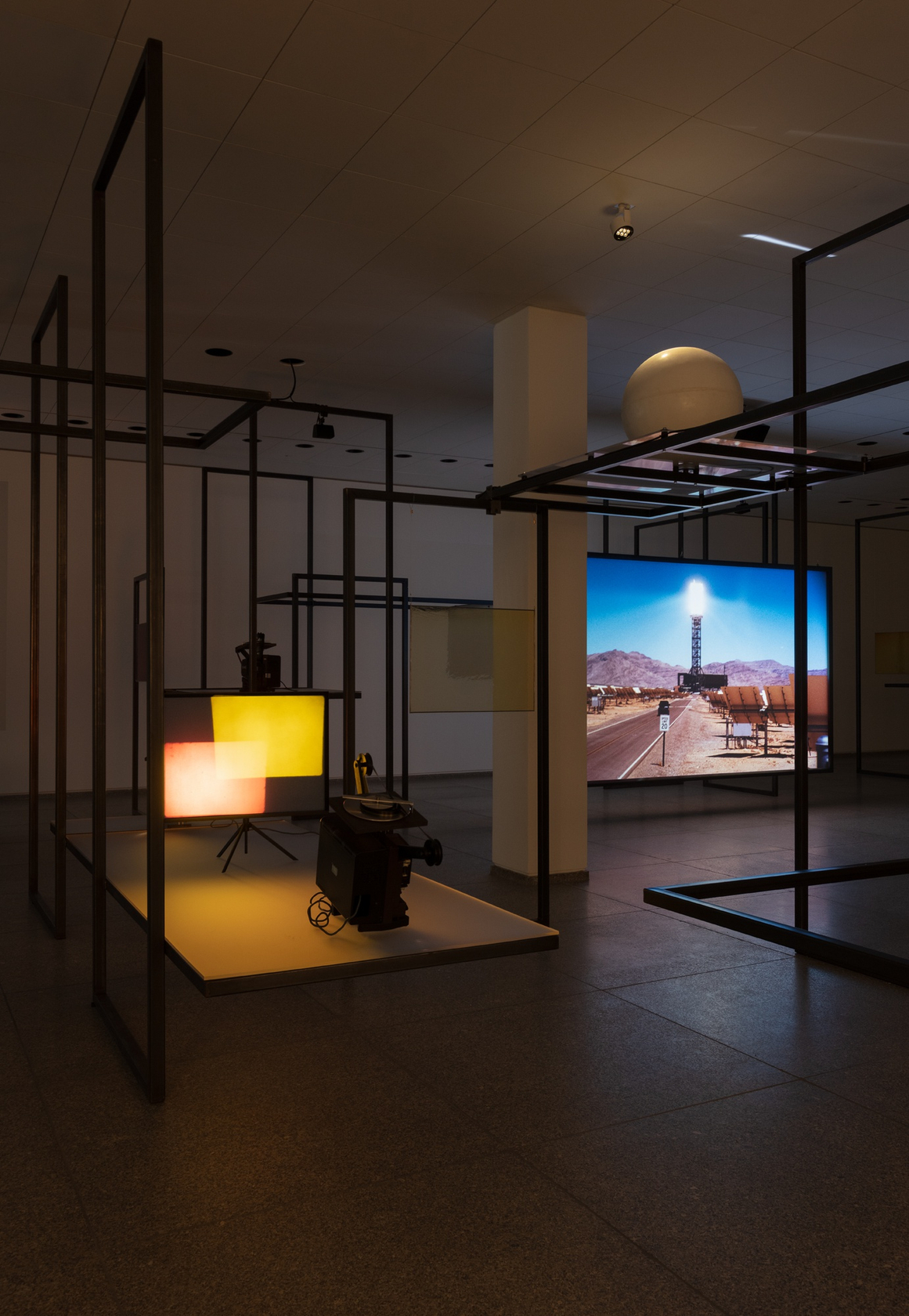 Exhibition view: Rosa Barba, In a Perpetual Now, Neue Nationalgalerie, Berlin, 2021 Photo © Andrea Rossetti