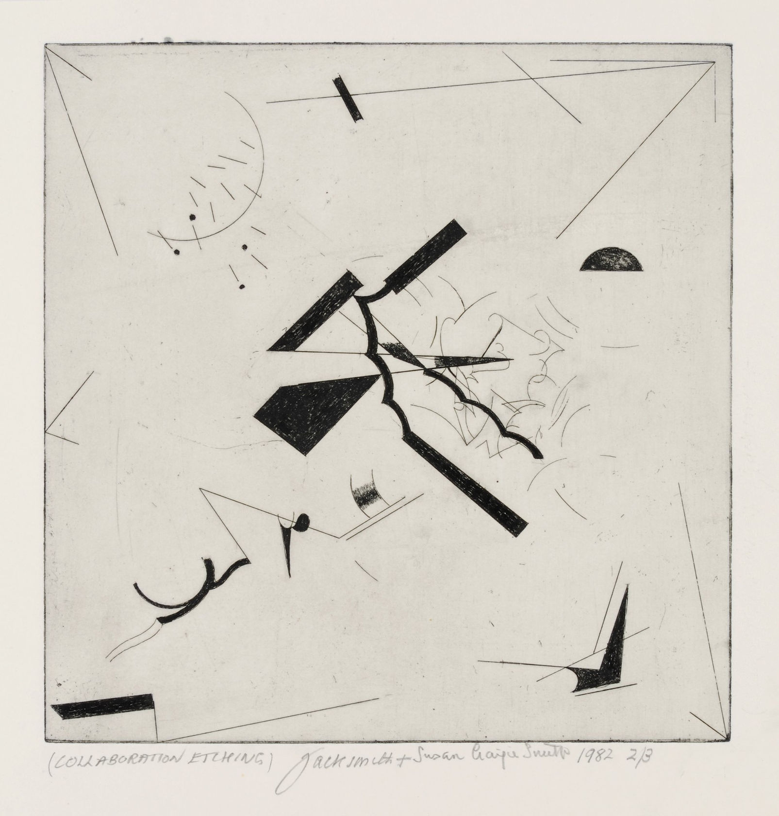Jack Smith Collaboration Etching (Jack Smith & Susan Craigie Smith), 1982