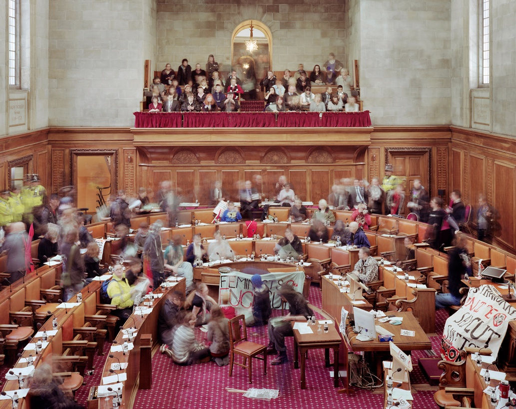 Simon Roberts Protesters occupy Leeds City Council's annual budget meeting, 23 Februry, 2011