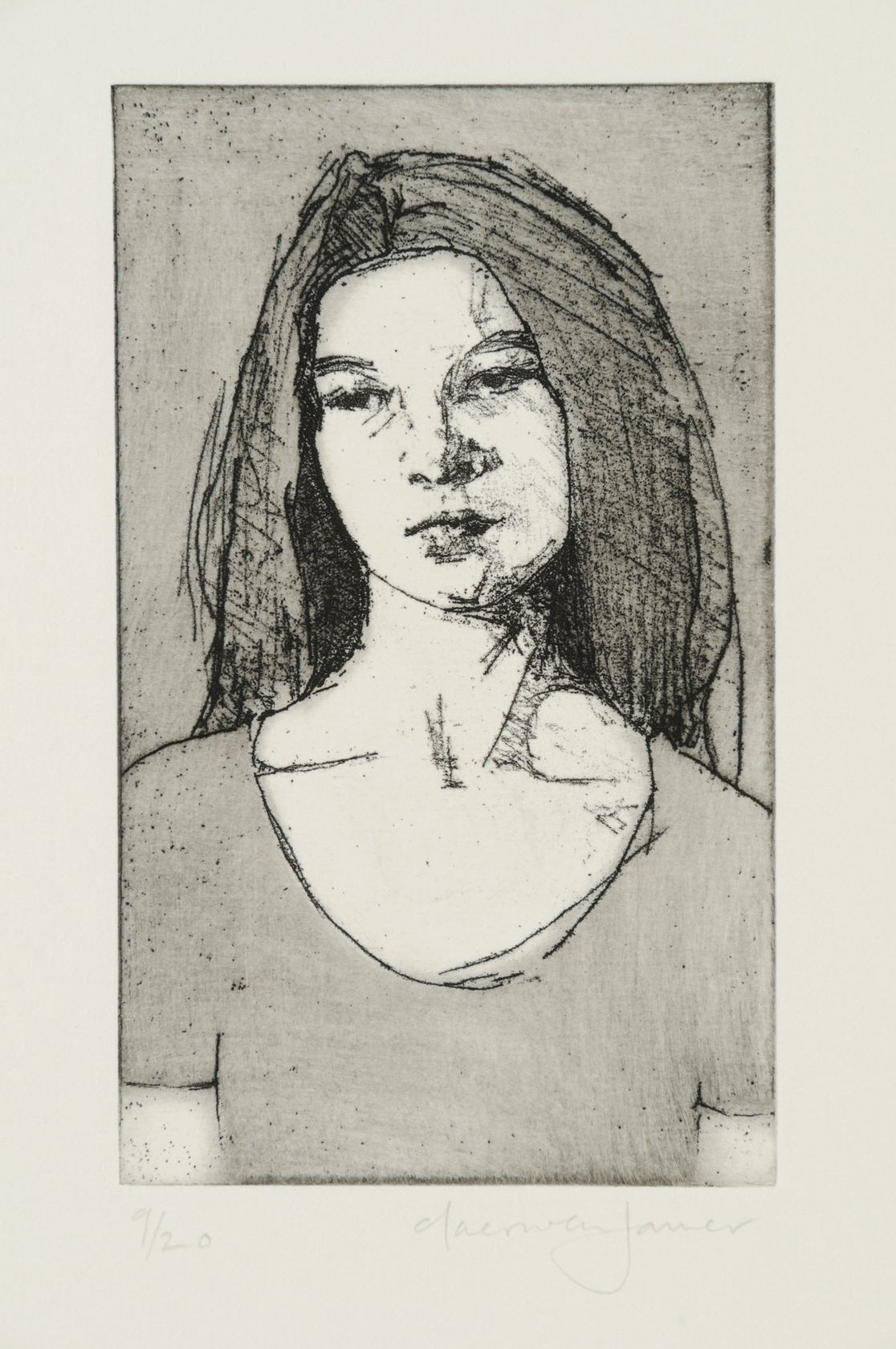 Claerwen James, Hester looking down, 2004