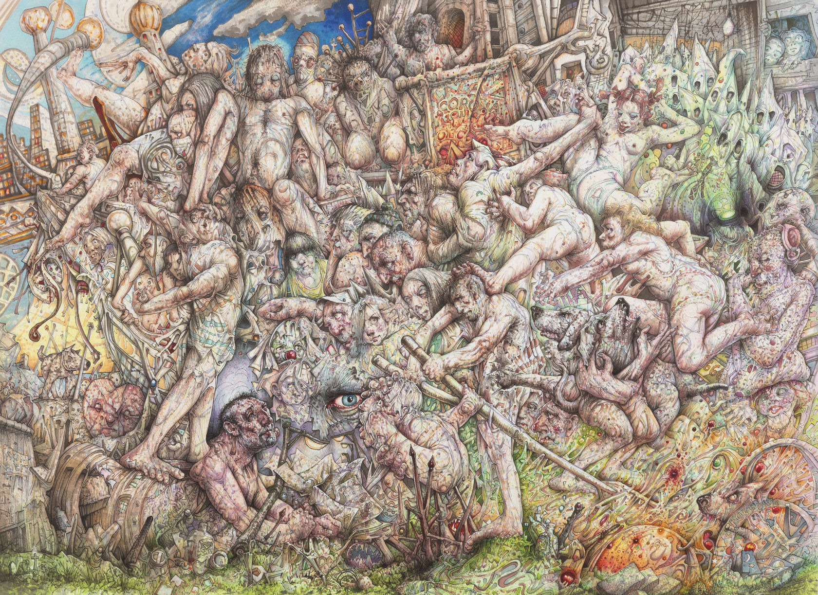 Peter Howson Acheron Tis Pabulum (Food for Acheron), 2021