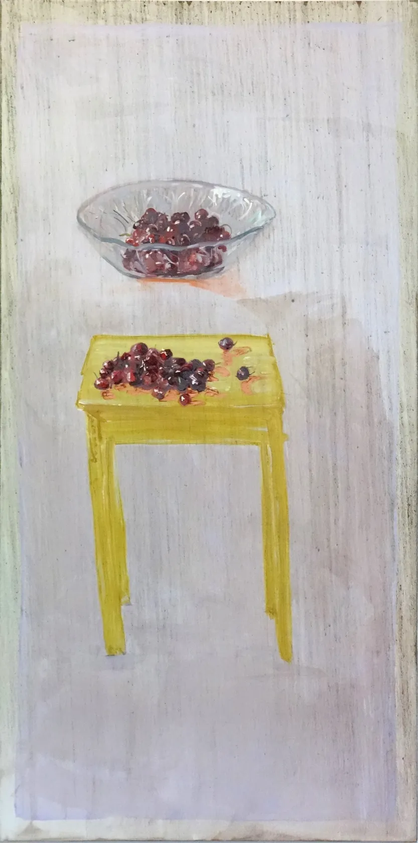 Peter Schmersal, Glasschale, Kirschen / Tisch, Kirschen, 2014