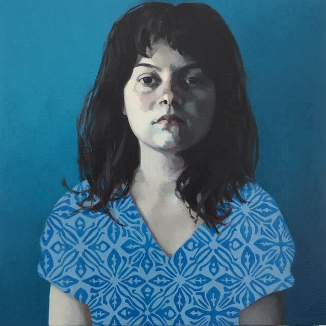 Claerwen James Blue Girl with Dark Hair, 2020