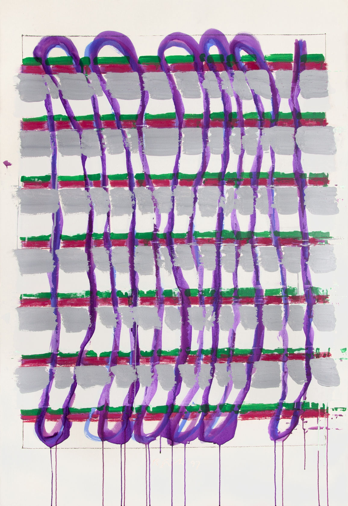 Richard Smith Untitled VI (Green, Purple, Silver, White), 1997
