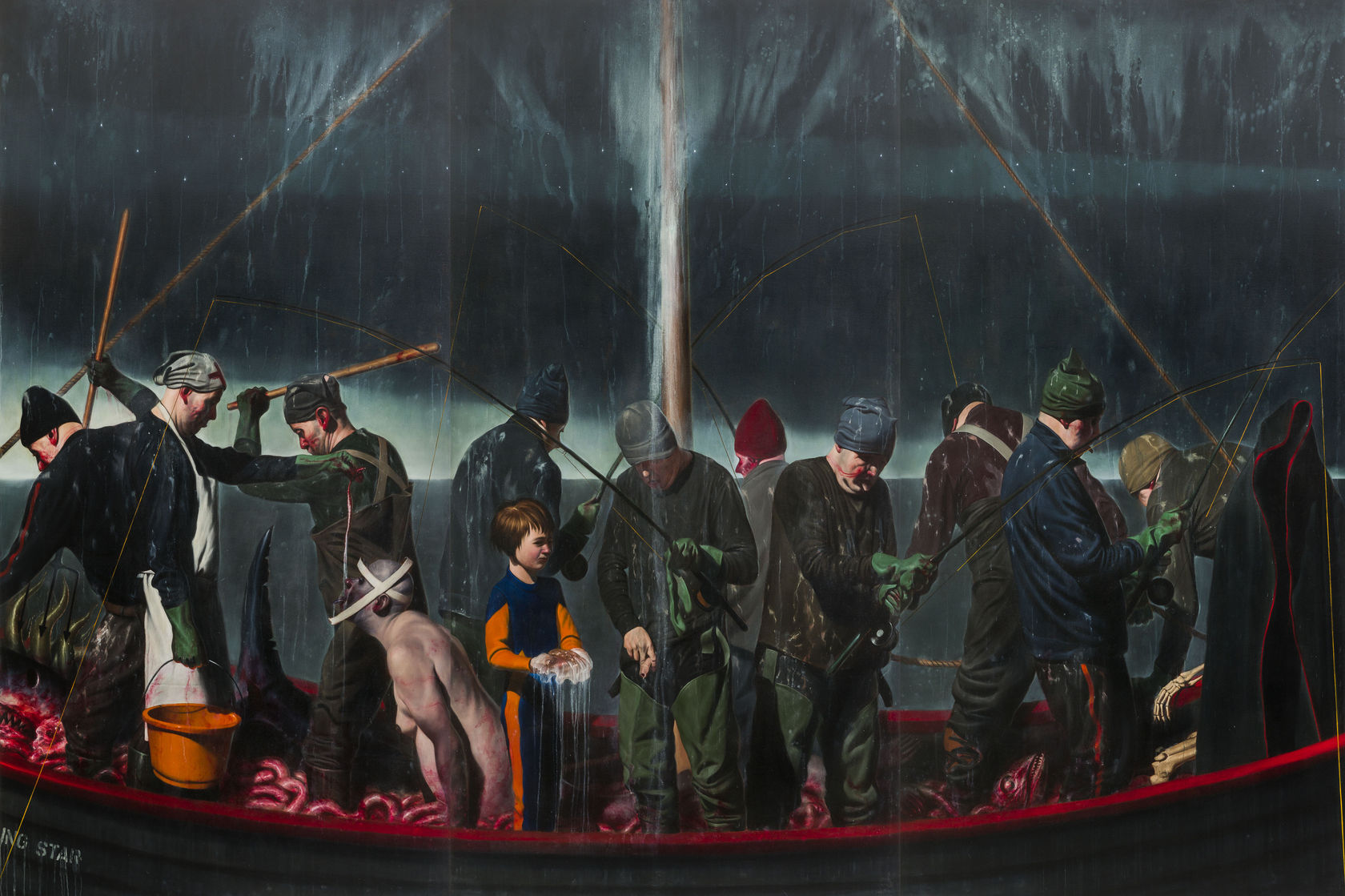 Ken Currie At Sea (triptych), 2020