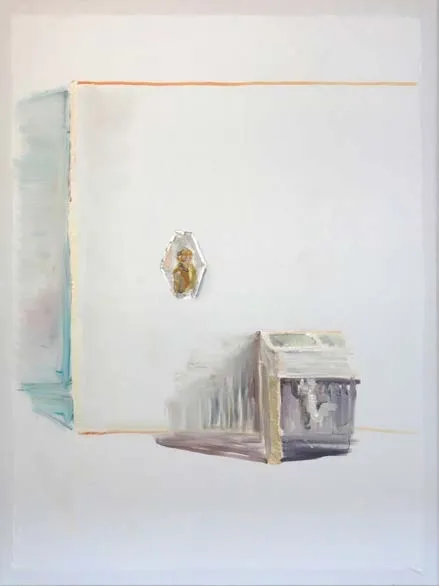 Peter Schmersal, Mann im Spiegel, Waschbecken, 2014