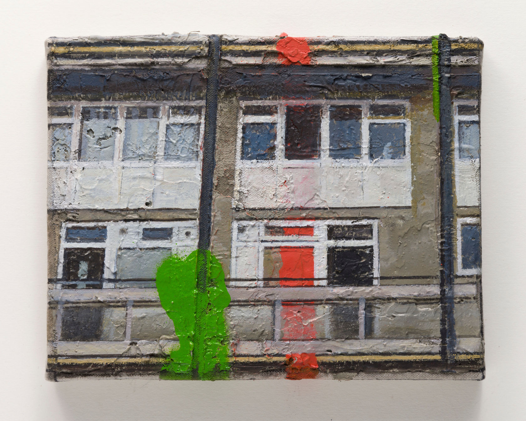David Hepher Meath Flats with Red and Green Graffiti, 2023