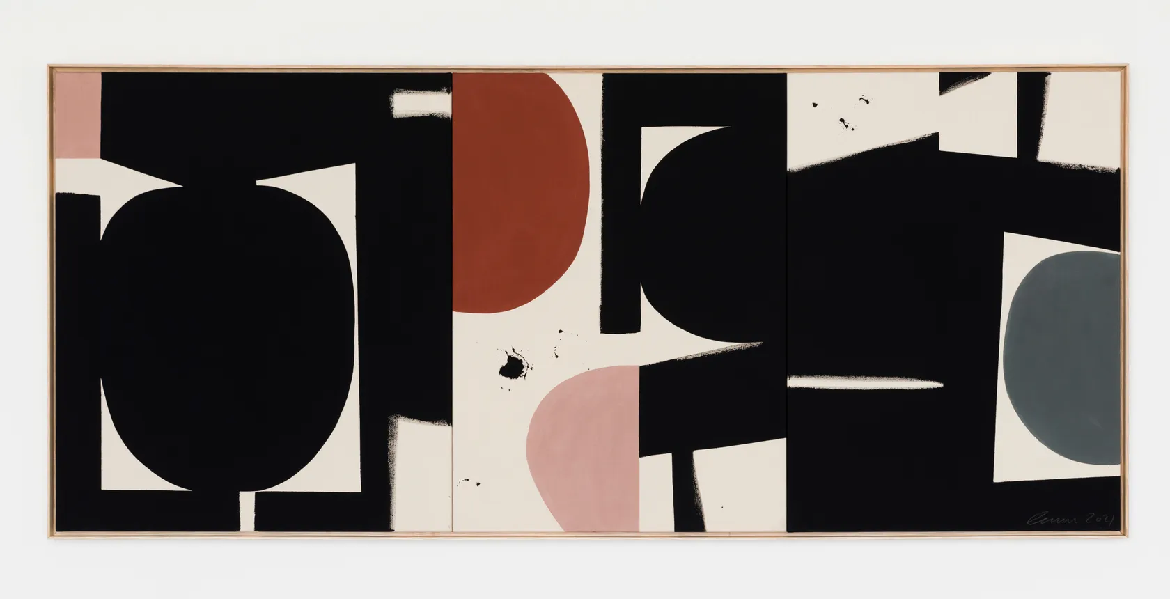Liza Giles Black, Burnt Sienna & Plaster Triptych (Composition I), 2021
