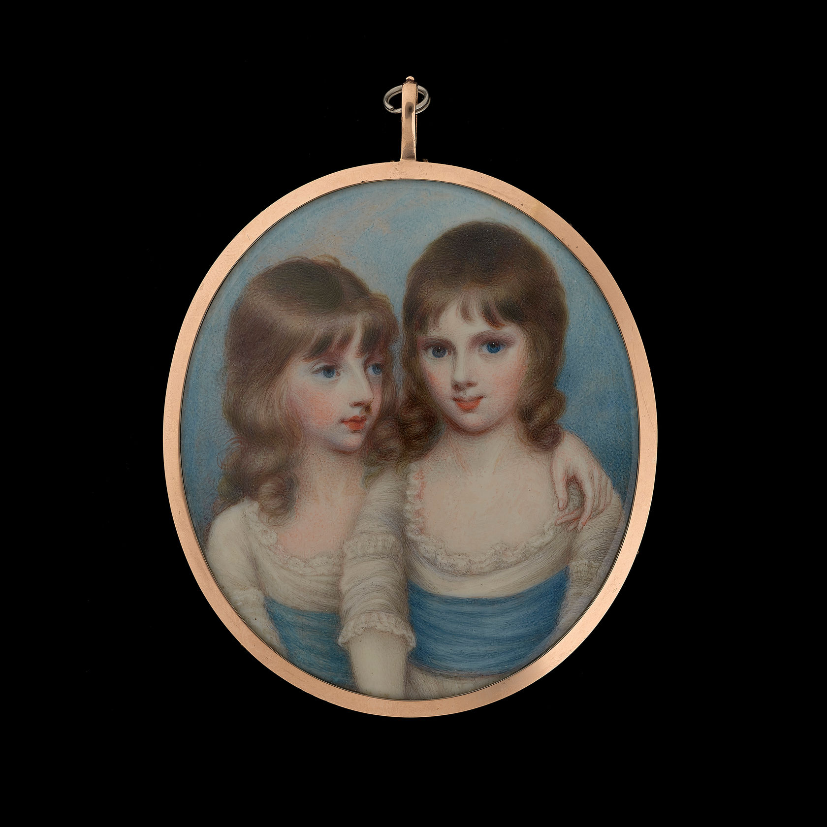 Watercolour on ivory  Oval, 3 1/8 in (80 mm) high