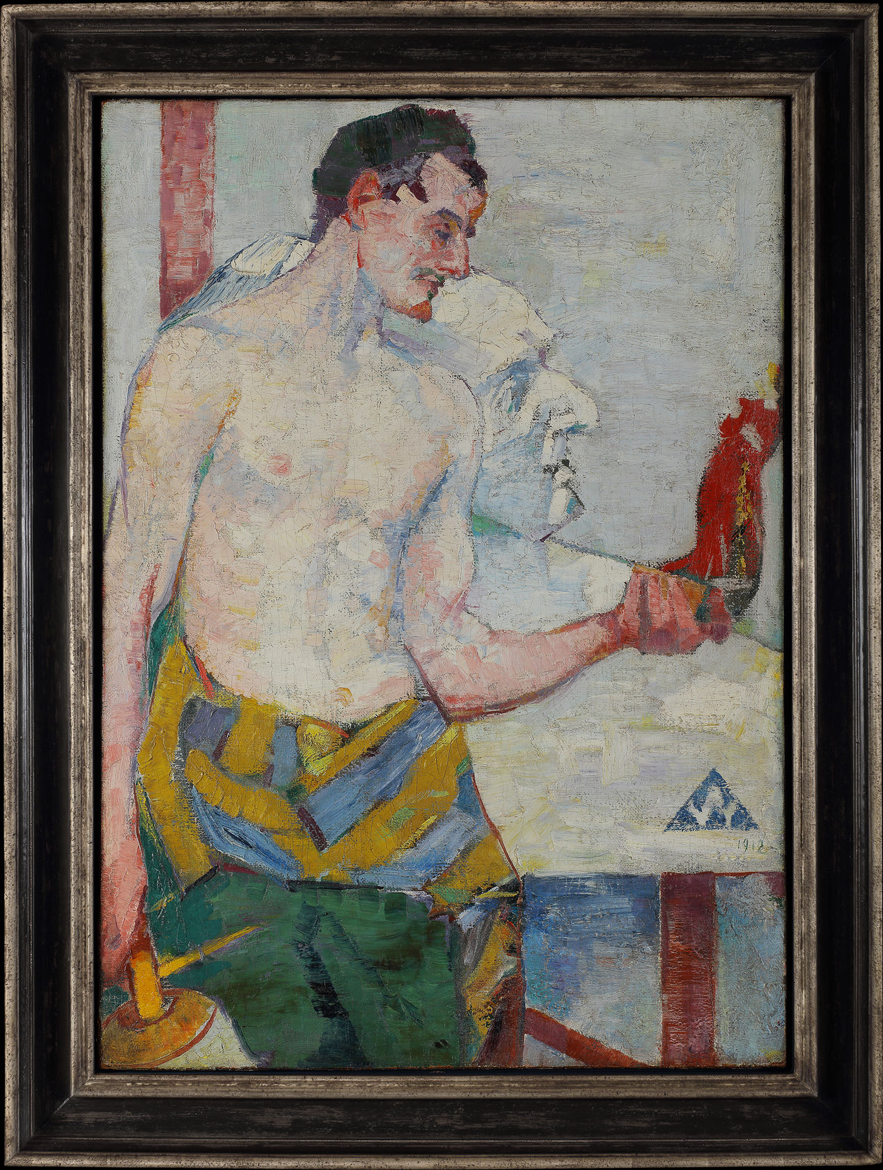 Signed with monogram and incorrectly dated ‘1912’ lower right  Oil on canvas  46 ¾ x 33 in. (119 x 84 cm)