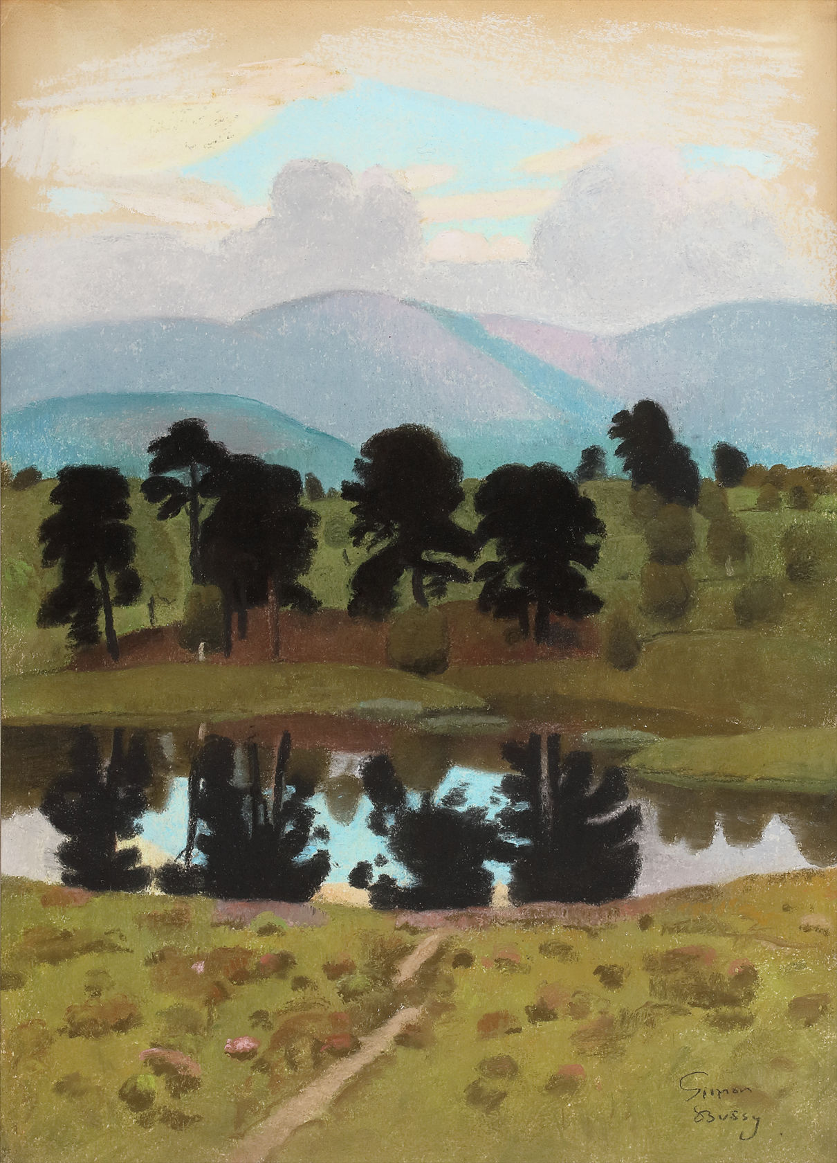 Signed 'Simon Bussy' lower right  Pastel on Paper  30 x 22cm