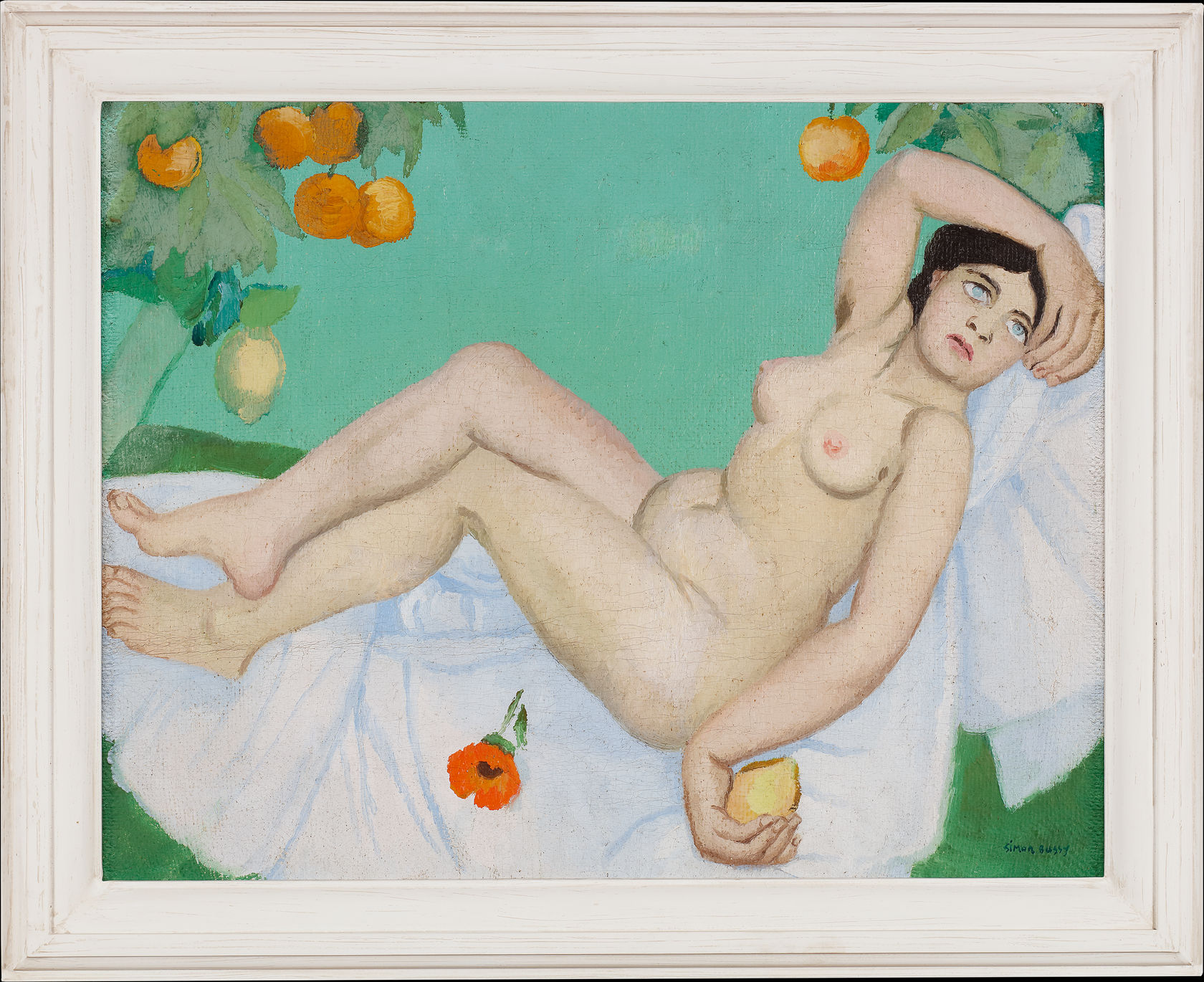 Signed 'SIMON BUSSY' lower right  Oil on hessian  25 x 32 1/8 in. (63.5 x 81.5 cm)