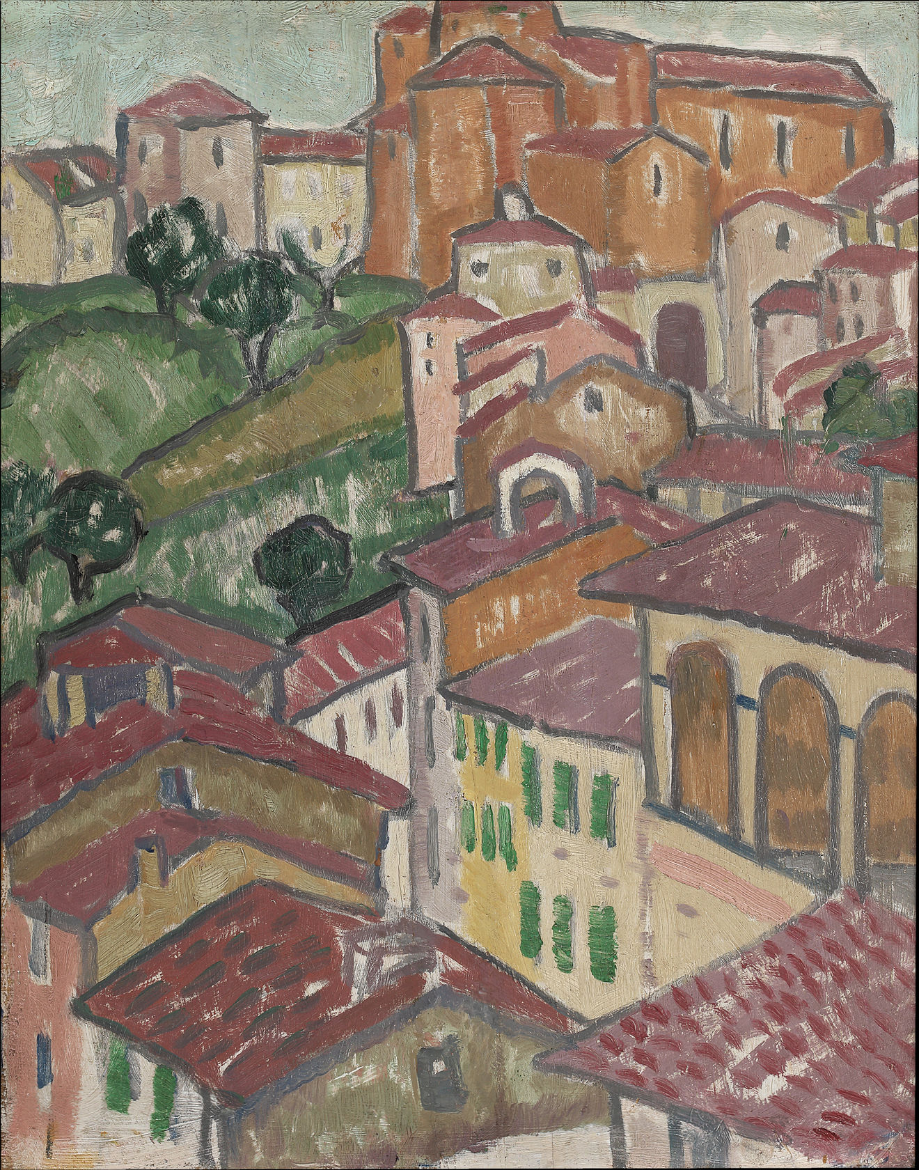 Oil on panel  17 x 14 in. (43.2 x 35.5 cm.)