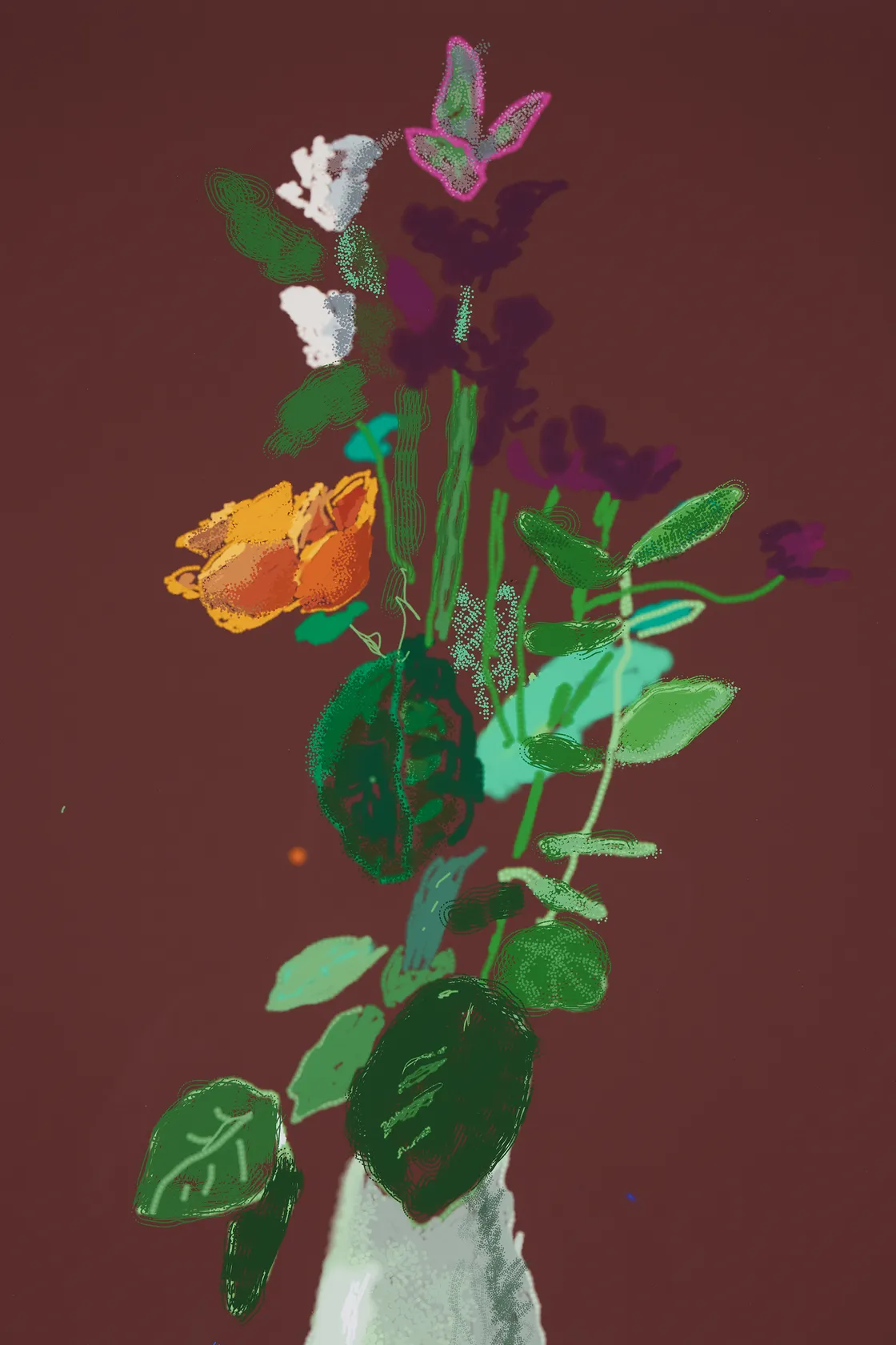 David Hockney 7th March 2021, More Flowers on a Table