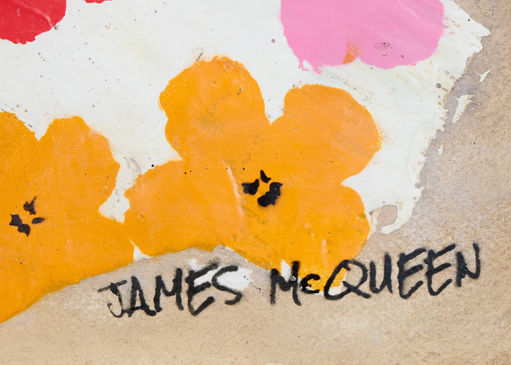 James McQueen McQueen Monkeys on Warhol Flowers II