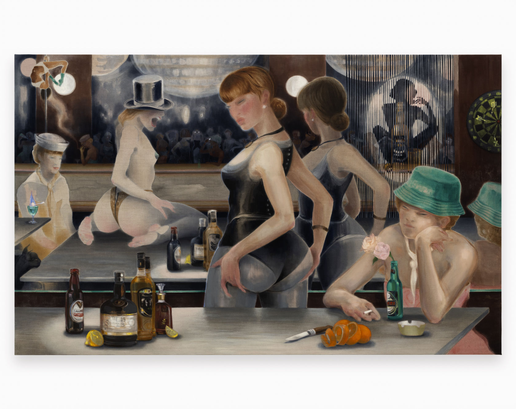 Lisa Brice Untitled (after Manet & Degas), 2023 Pigment and oil on Linen 150 x 243.5 cm (59.06 x 95.87...