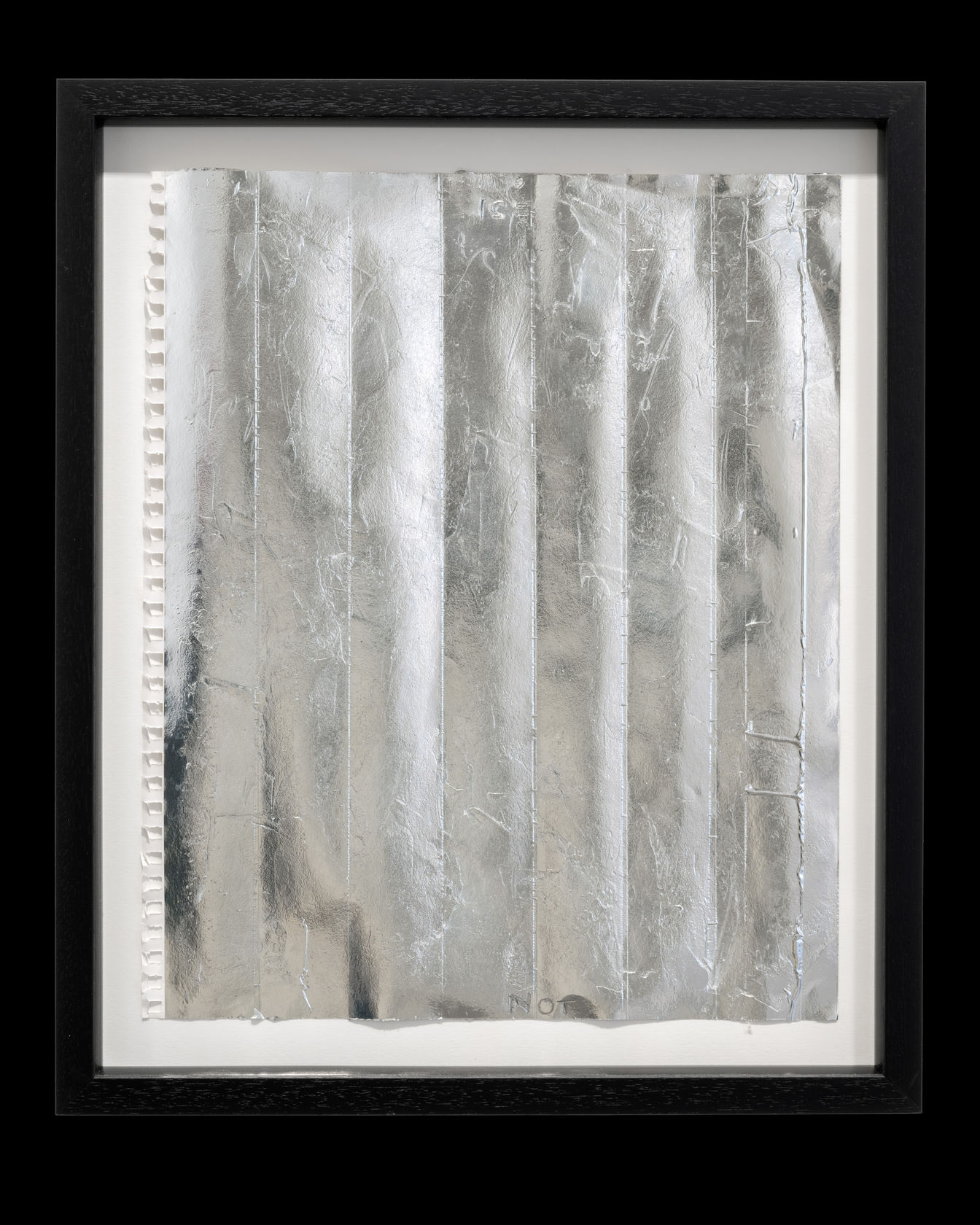 Ice, 2024 Aluminium foil tape and silicone on paper 43.2 x 35.6 cm (17.01 x 14.02 in)
