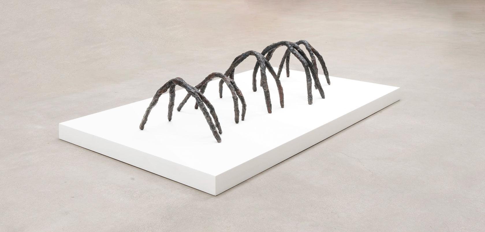 Rosemarie Castoro ARCHES ARE MOUNTAINS, 1974 5 elements: epoxy, styrofoam, fibreglass, steel, paint/pigment Overall 43 x 167 x 71 cm...