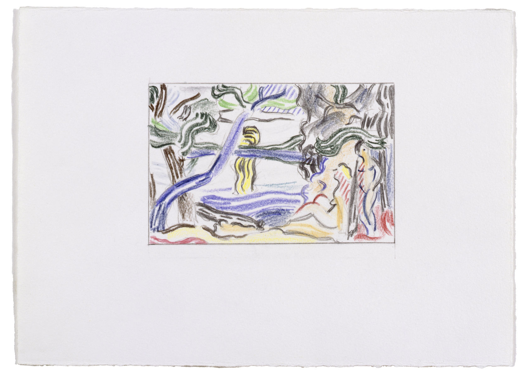 Roy Lichenstein, Moonscape (Study) (1984); The Loaded Brush at Thaddaeus Ropac Salzburg Villa Kast 2019