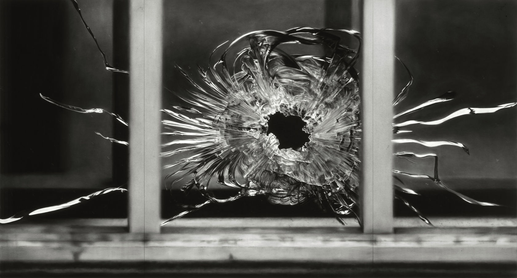 Robert Longo, Untitled (Bullet Hole in Window, January 7, 2015), 2015–16