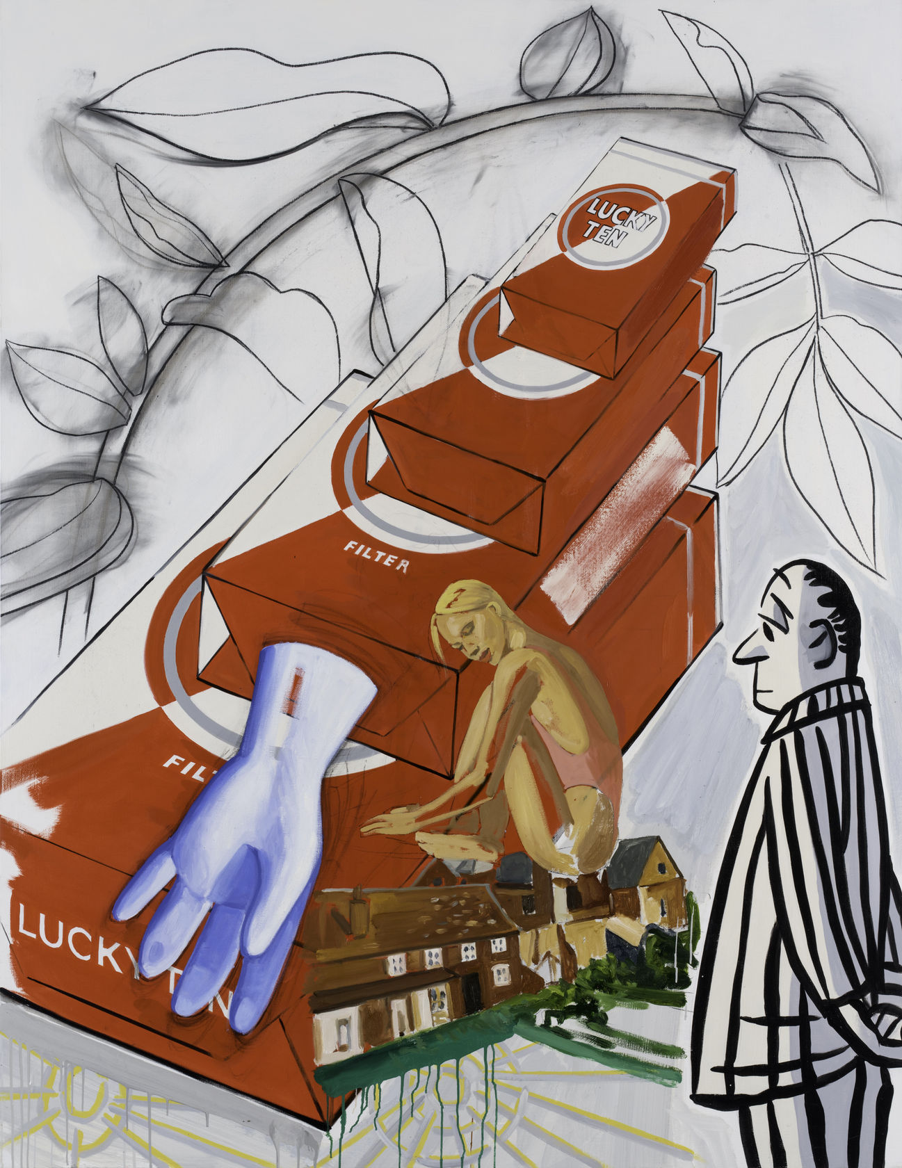 David Salle, Stacked boxes, 2020