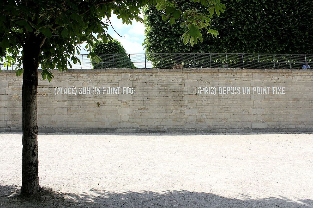 Lawrence Weiner, (PLACÉ) SUR UN POINT FIXE / (PRIS) DEPUIS UN POINT FIXE
