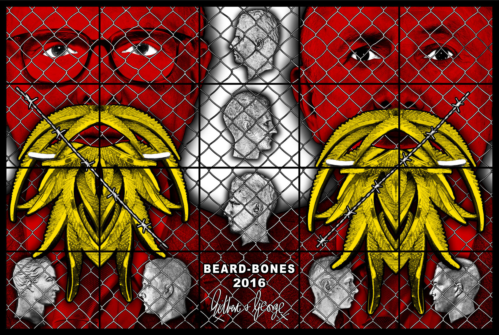 Gilbert & George, Beard - Bones (2016); Thaddaeus Ropac