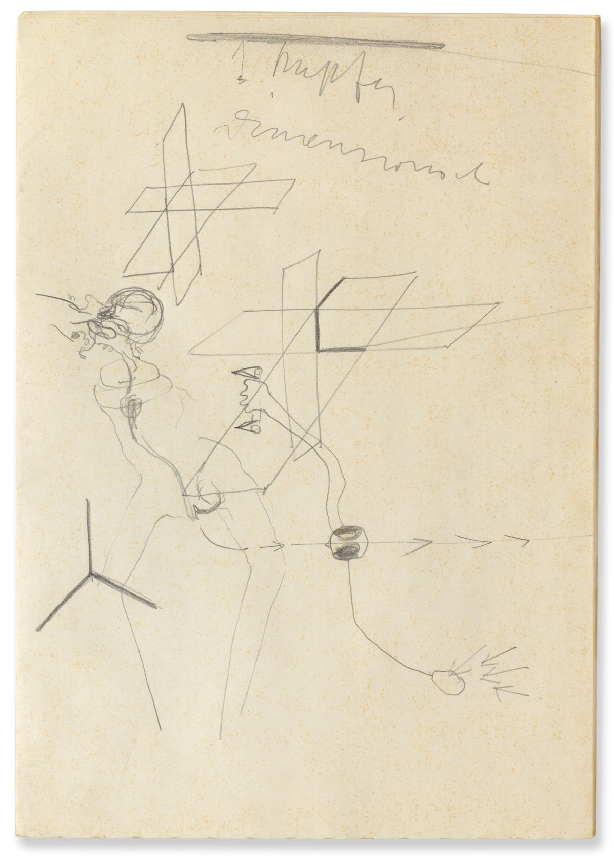 Joseph Beuys Bewegung Rhythmus, 1962 Pencil on folded sheets of paper, part A 21.7 x 15.2 cm (8.54 x 5.98...