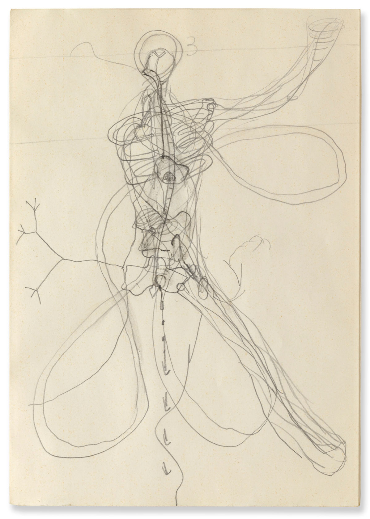 Joseph Beuys Bewegung Rhythmus, 1962 Pencil on folded sheets of paper, part C 21.7 x 15.2 cm (8.54 x 5.98...