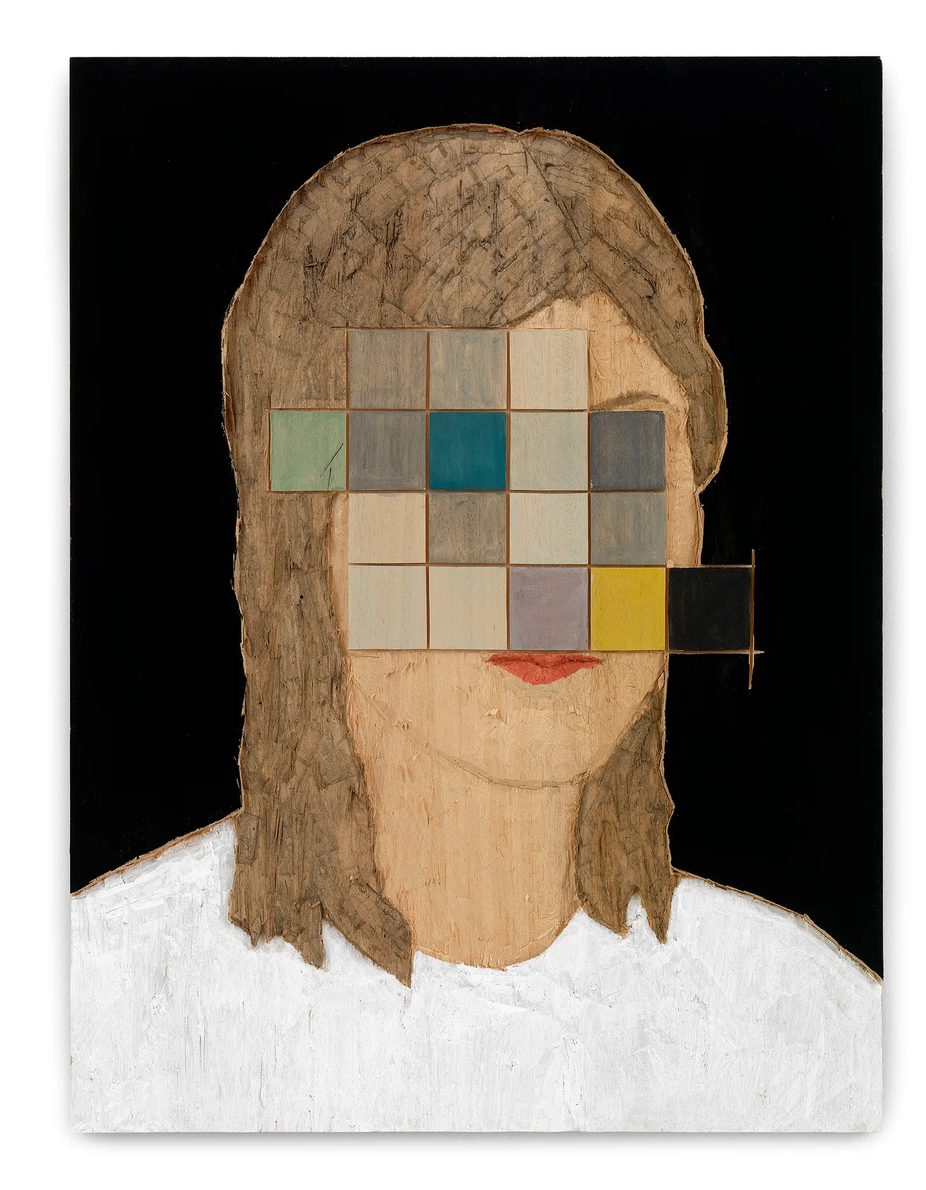 Stephan Balkenhol, Woman with pixels, 2019