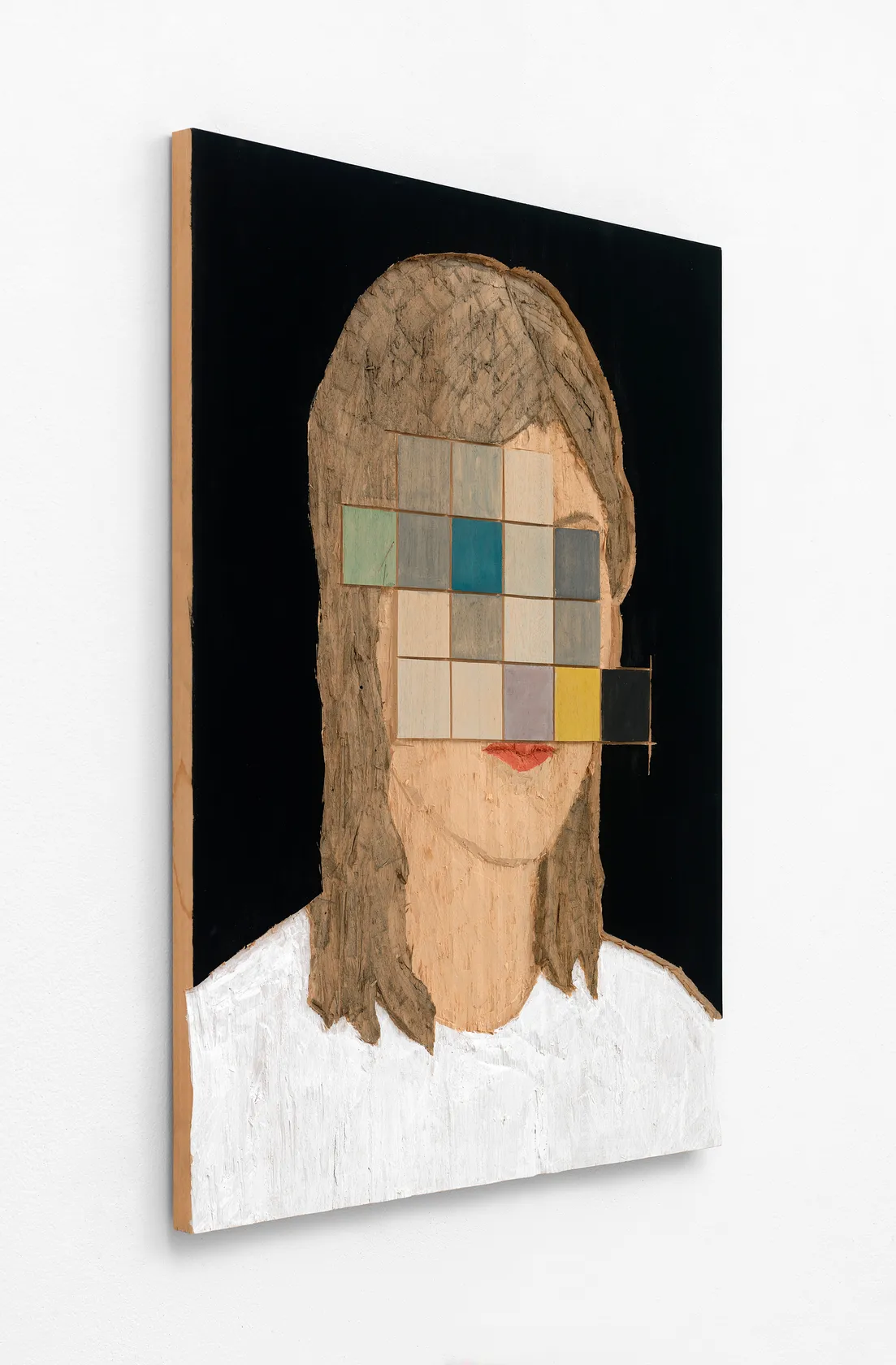 Stephan Balkenhol, Woman with pixels, 2019