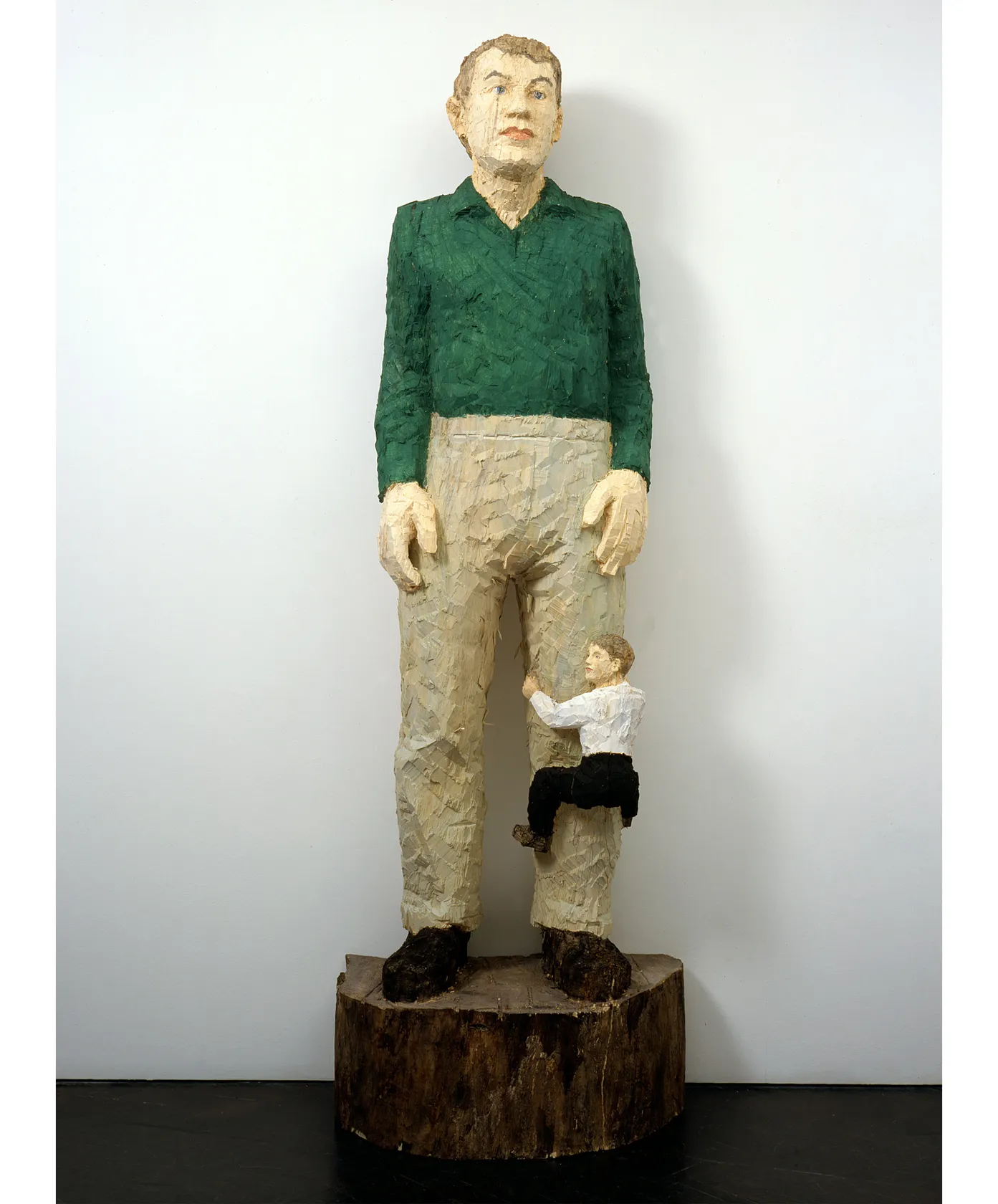 Stephan Balkenhol Small Man on Big Man's Leg, 1997