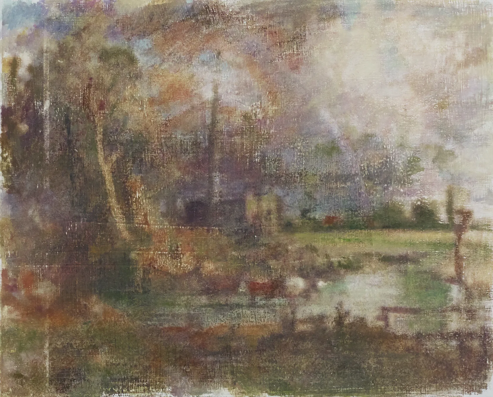 Juan Araujo Salisbury Cathedral from Meadows - glass study, 2018