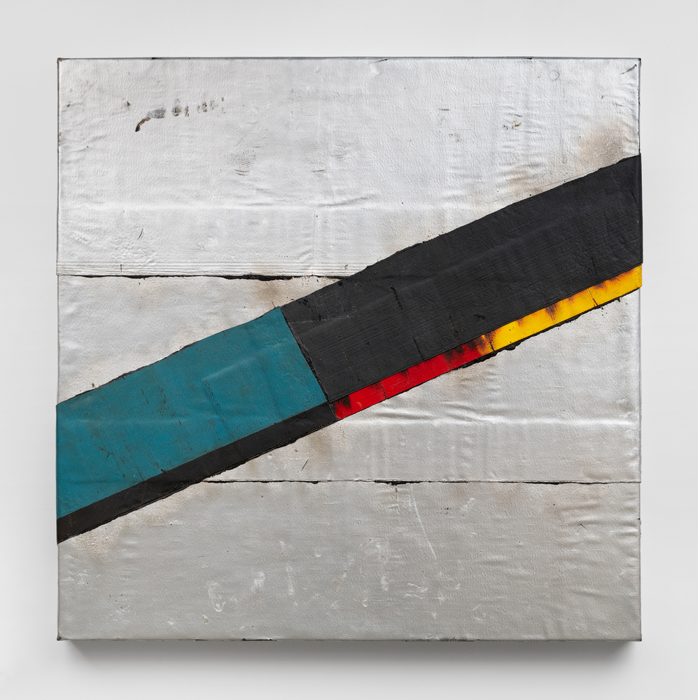 Theaster Gates (b. 1973)
Pat Benatar, 2022
Wood, oil-based enamel, rubber and tar
84&amp;nbsp;&amp;frac14; &amp;times; 84&amp;nbsp;&amp;frac14; &amp;times; 5&amp;nbsp;&amp;frac34; inches
214 &amp;times; 214 &amp;times; 14.6 cm
&amp;nbsp;