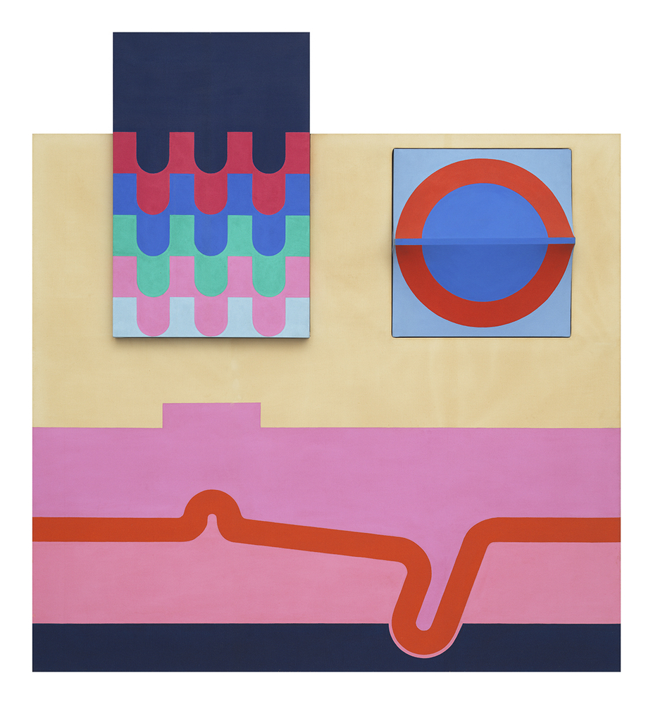 Honeymoon, 1964

Acrylic on canvas and wood construction

76 x 72 x 4 1/2 inches