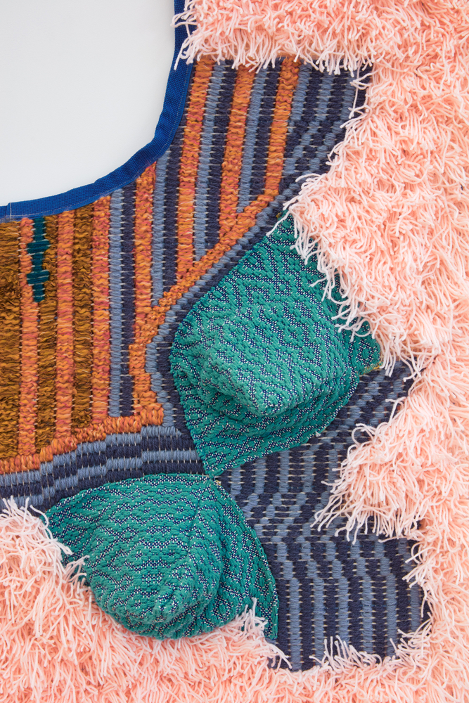 Sarah Zapata

(like the hands of terrain), 2026

Handwoven cloth, hand embroidery, natural and synthetic fiber

96 x 60 inches (244 x 152.4 cm)

(SZ26-01)