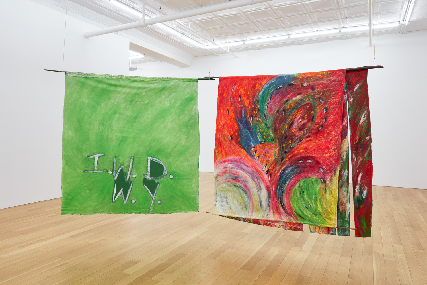 Tad&amp;aacute;sk&amp;iacute;a

I wanna dream with you, 2025

Oil and oil stick on canvas with bamboo and branch

Diptych, Part 1: 66 1/8 x 76 3/4 x 1 1/8 inches (168 x 195 x 3 cm)
Part 2: 63 3/4 x 73 1/4 x 3/8 inches (162 x 186 x 1 cm)
[Double-sided work]

(TDK25-01)