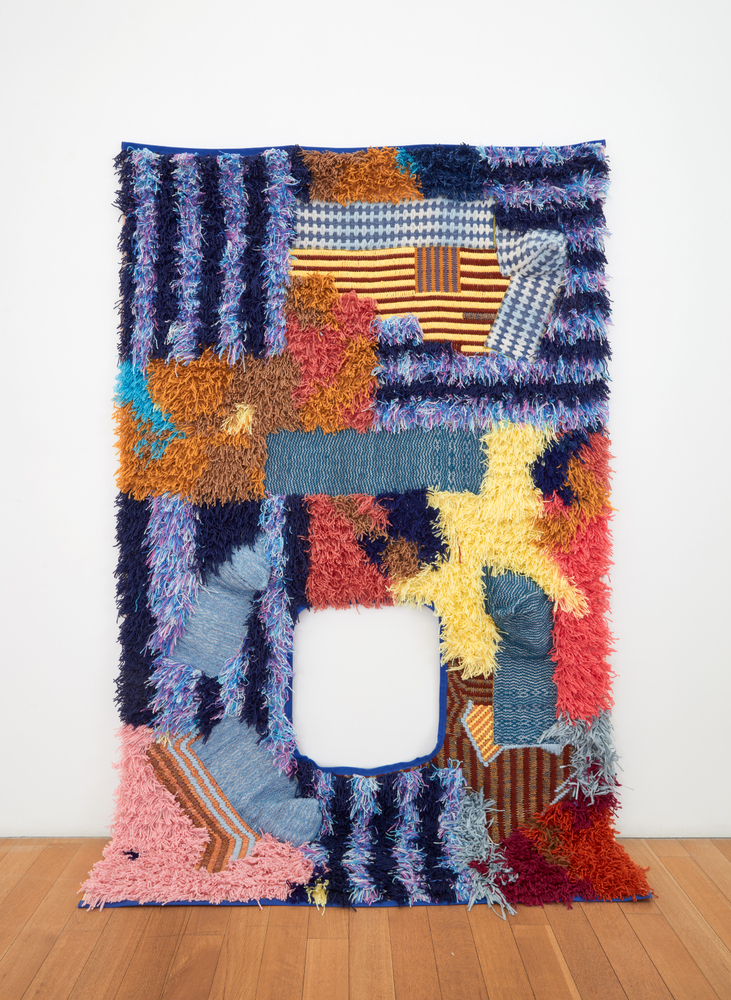 Sarah Zapata

(like the hands of peaks), 2026

Handwoven cloth, hand embroidery, natural and synthetic fiber

96 x 60 inches (244 x 152.4 cm)

(SZ26-02)