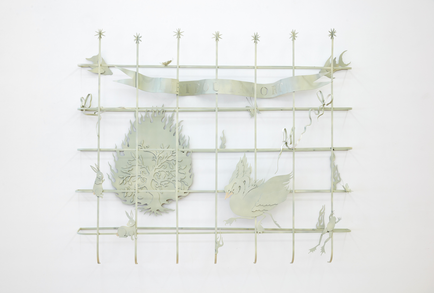 Abigail Lucien

Petite Apocalypse, 2022

Enamel, vinyl, and flock on steel

62 x 73 x 8 3/4 inches (157.5 x 185.4 x 22.2 cm)