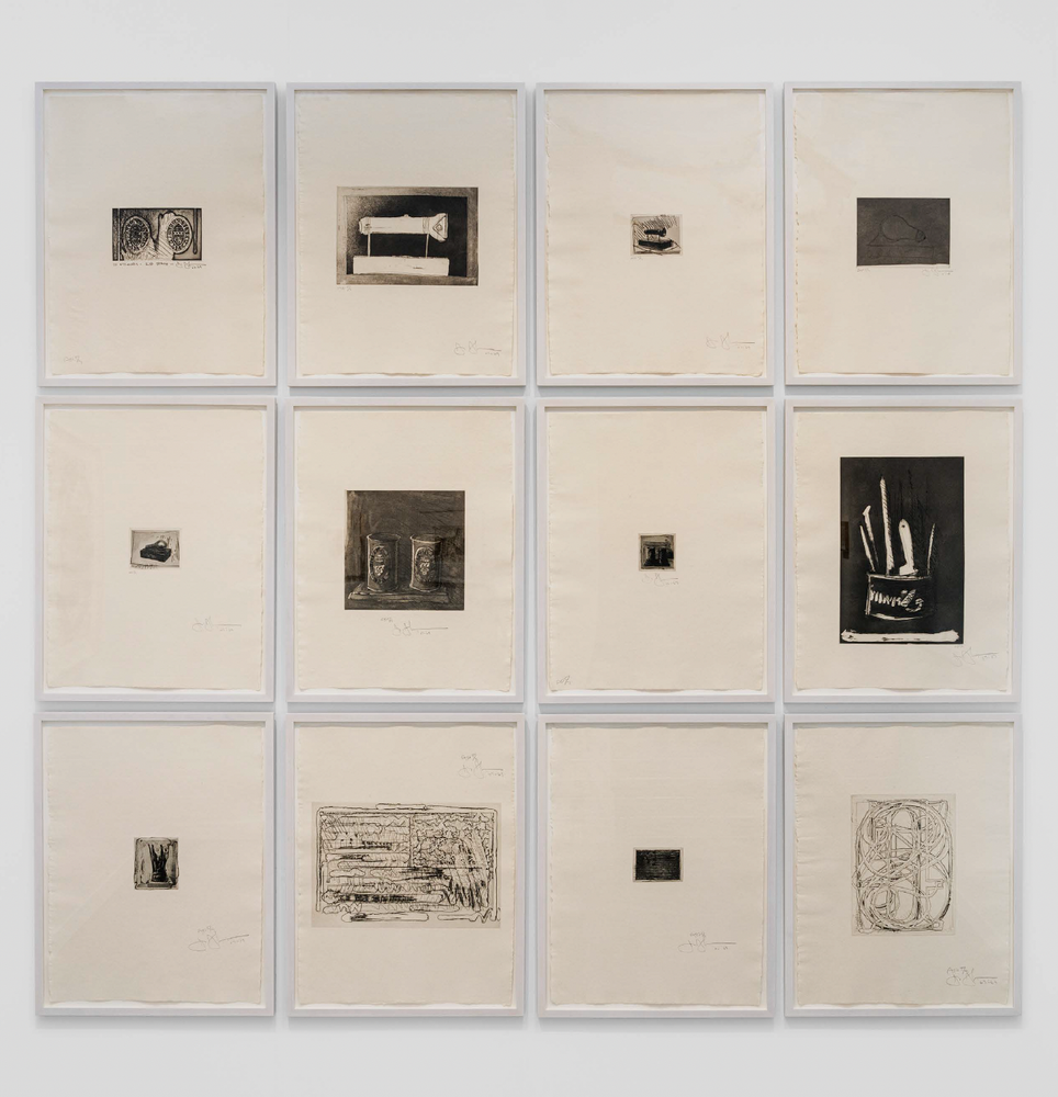 Jasper Johns

1st Etchings, 2nd State, 1967&amp;ndash;69

Thirteen intaglios and colophon page

26 x 19 1/2 inches, each

Artist proofs, aside from the edition of 40