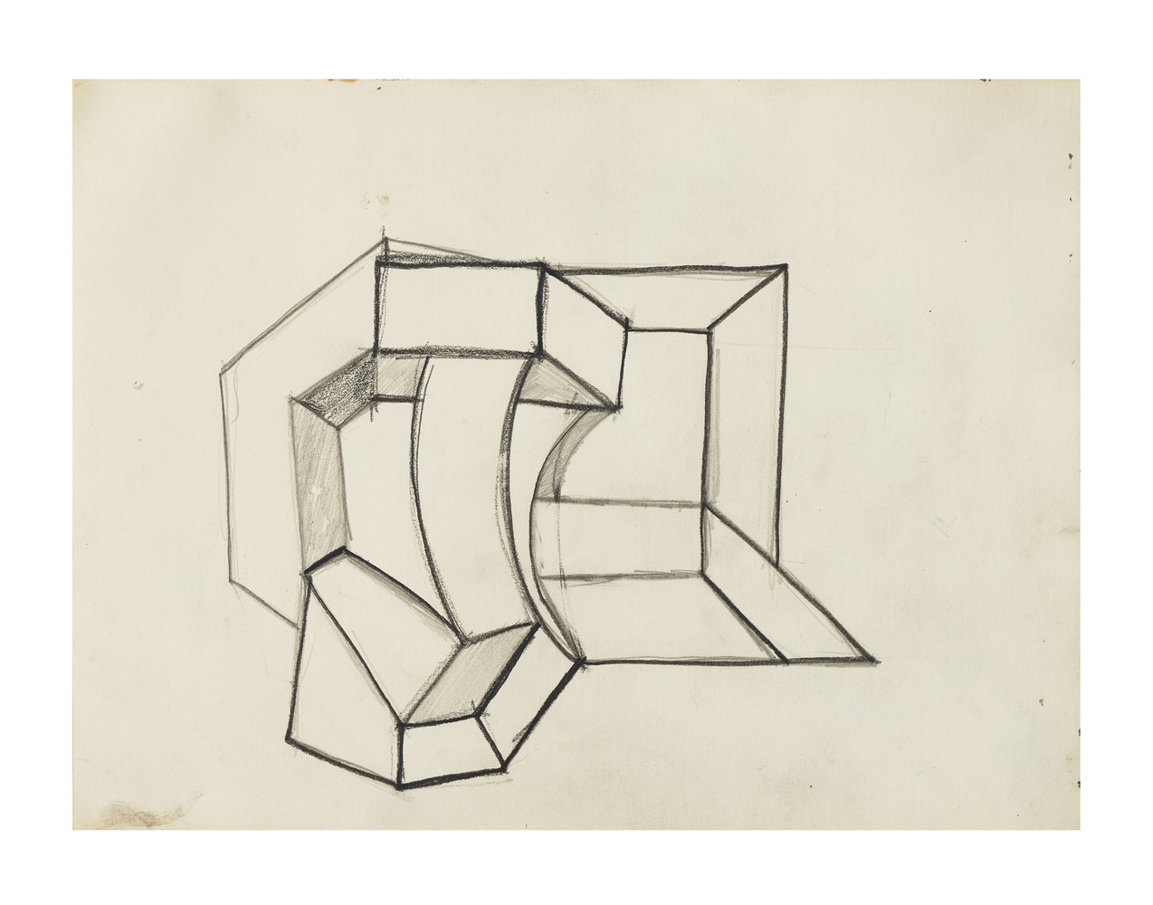 Al Held Untitled, c. 1967 graphite on paper 9 x 11 7/8 inches