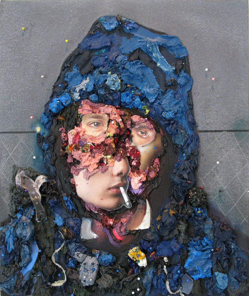 Kent Dorn Fugitive , 2008 mixed media on canvas 19 x 16 inches