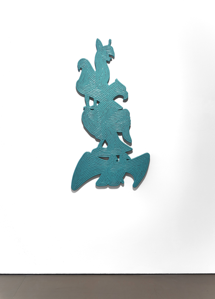 Bo Joseph Catching Ghosts: Simorgh, 2020 casein and acrylic on resin, fiberglass and foam 60 1/2 x 31 5/8 x 1 1/2 inches