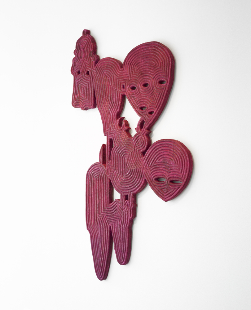 Bo Joseph Catching Ghosts: Personae, 2020 casein and acrylic on resin, fiberglass and foam 60 1/4 x 35 3/4 x 1 1/2 inches